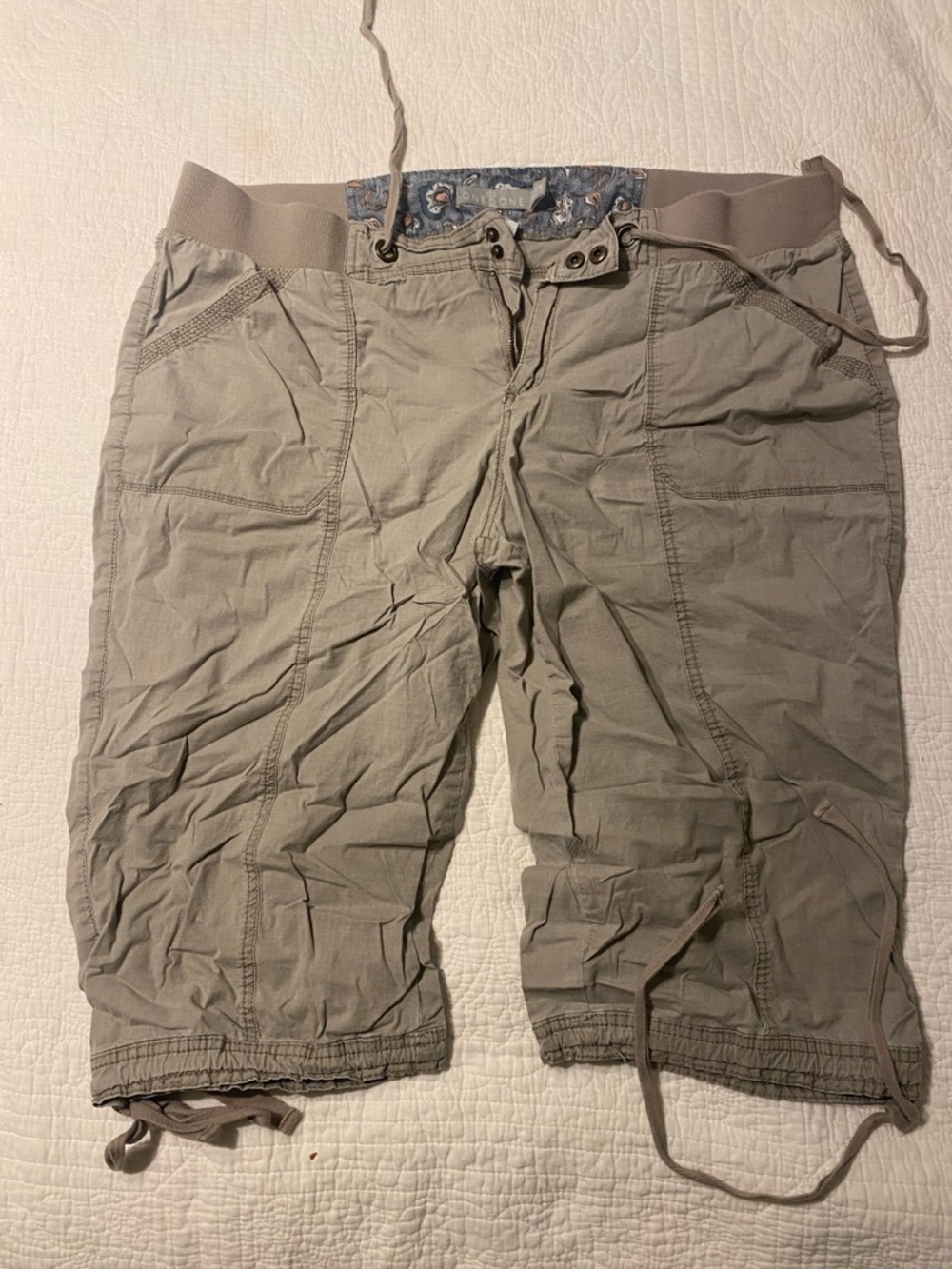 Casual Drawstring Cargo - Light Olive Khaki